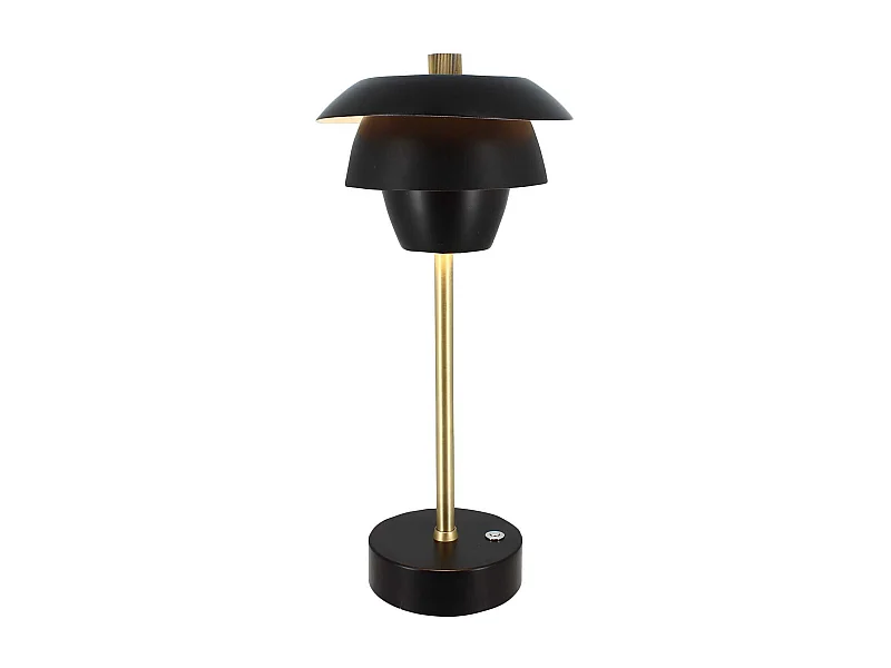 Now's Home - Lampe A  Poser Design Rechargeable Noir Et Dore H31cm Moxy