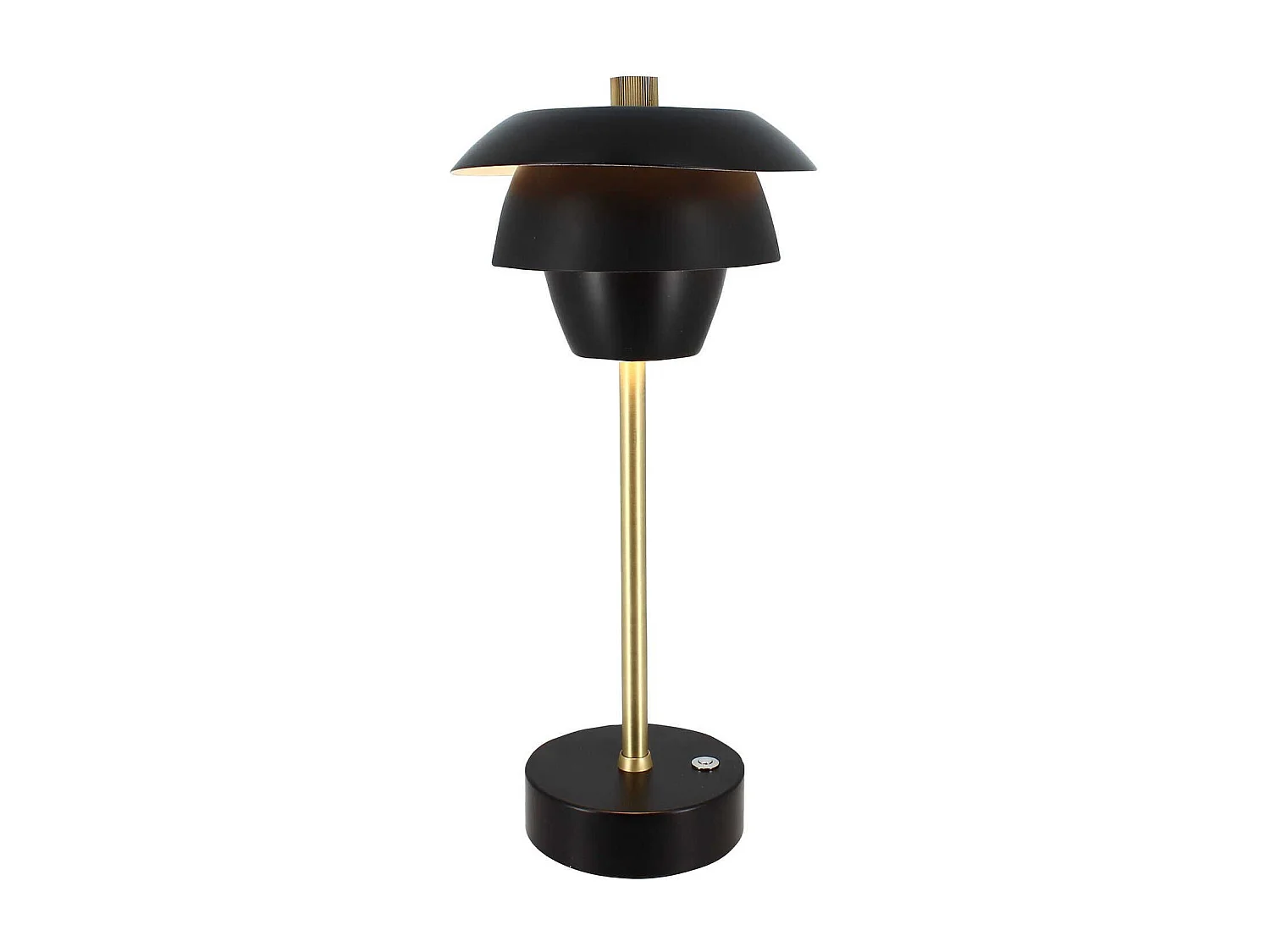 Now's Home - Lampe A  Poser Design Rechargeable Noir Et Dore H31cm Moxy