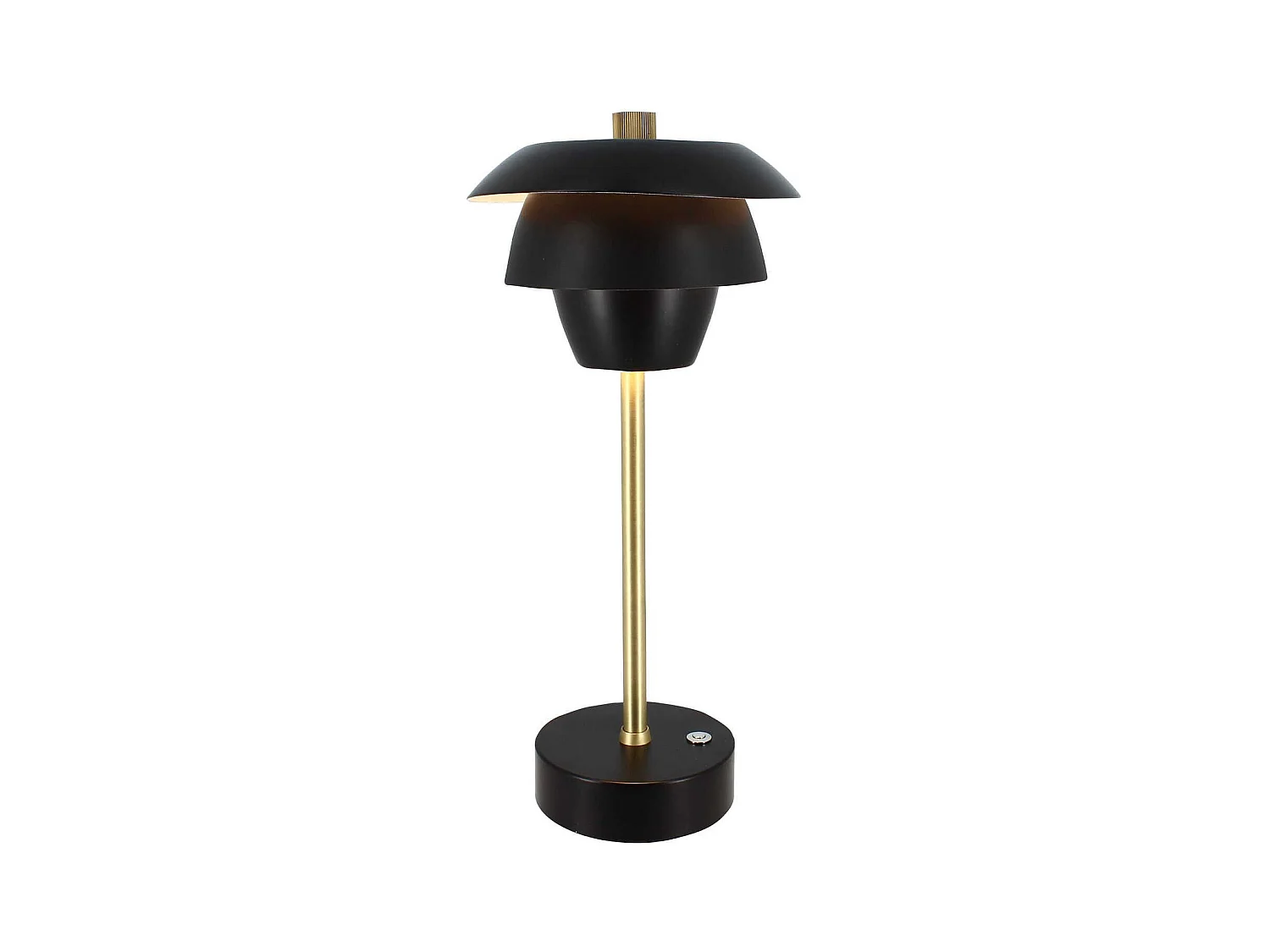Now's Home - Lampe A  Poser Design Rechargeable Noir Et Dore H31cm Moxy