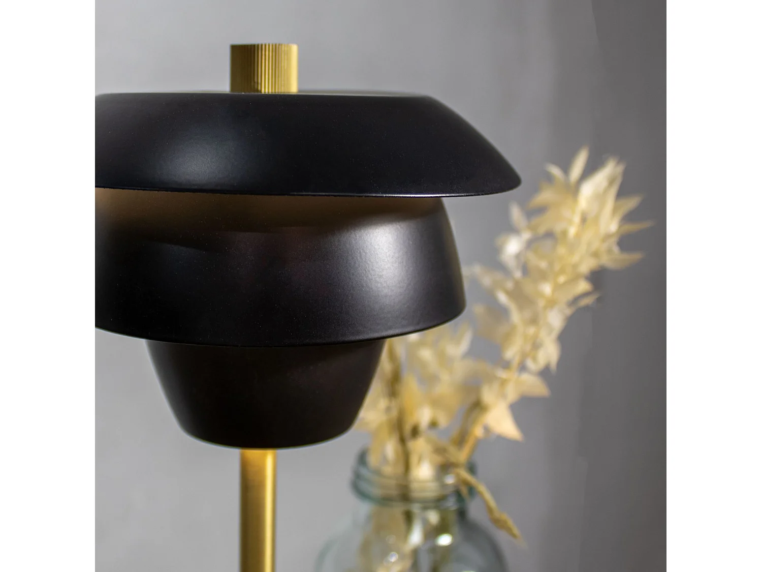 Now's Home - Lampe A  Poser Design Rechargeable Noir Et Dore H31cm Moxy