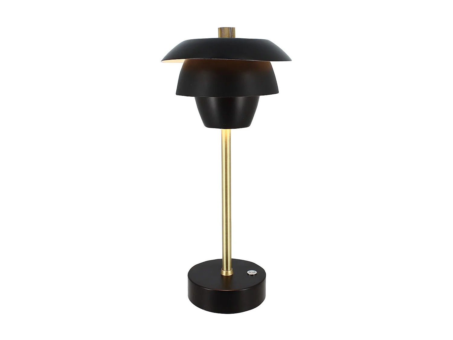 Now's Home - Lampe A  Poser Design Rechargeable Noir Et Dore H31cm Moxy