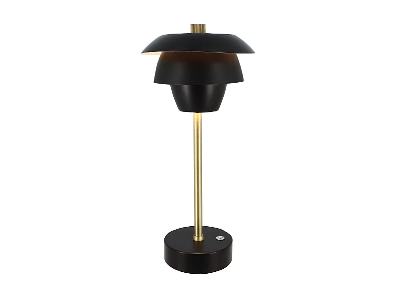 Now's Home - Lampe A  Poser Design Rechargeable Noir Et Dore H31cm Moxy