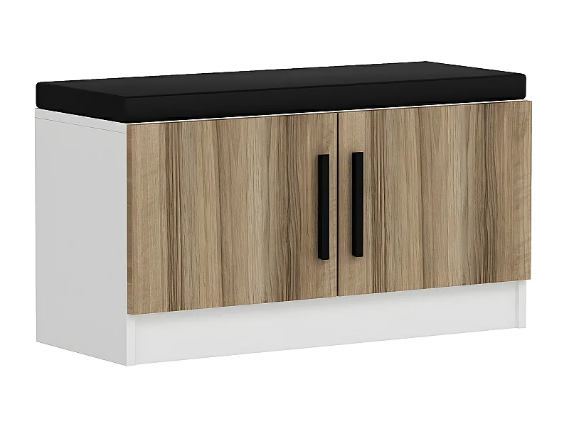 Zapatero Kailua A137, Blanco|Nuez, 90x50x35cm, Aglomerado laminado