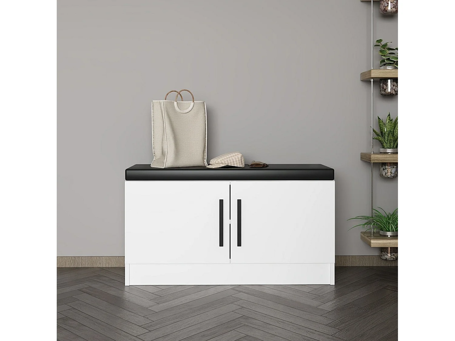 Meuble à chaussures Maresa L90cm Bois Blanc