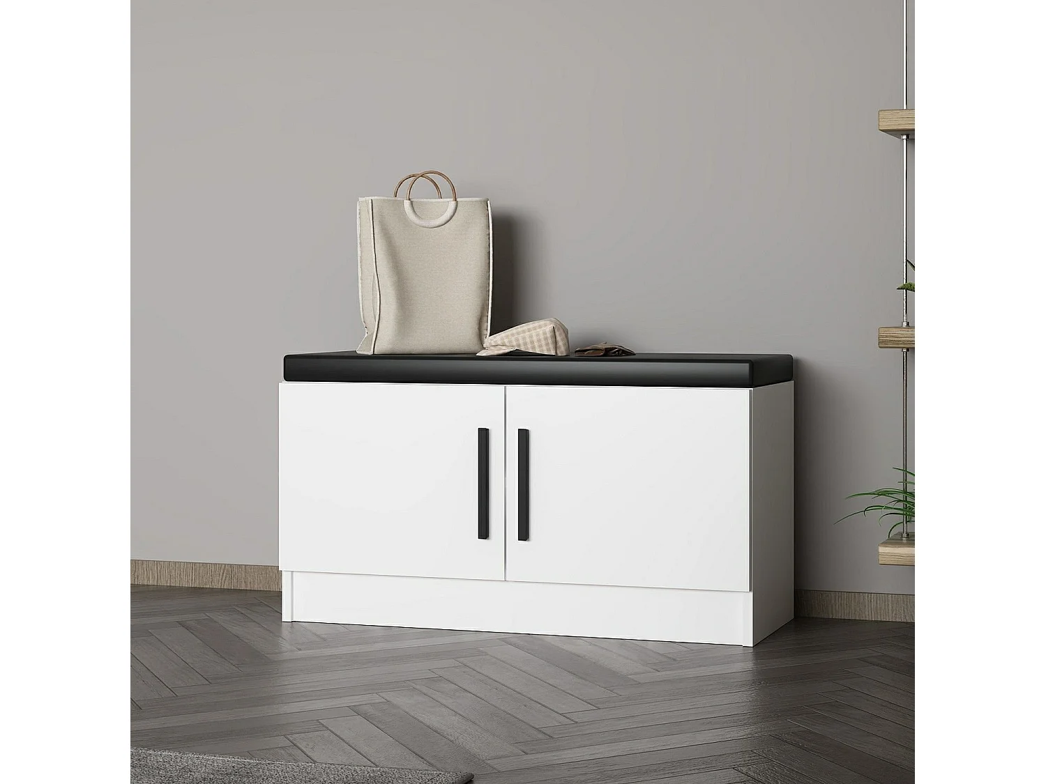 Meuble à chaussures Maresa L90cm Bois Blanc