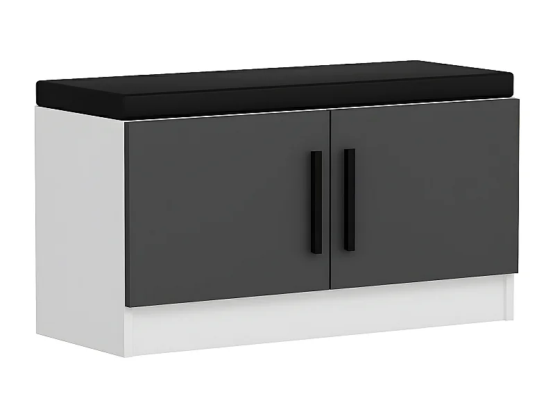 Meuble à chaussures Maresa L90cm Bois Blanc et Anthracite