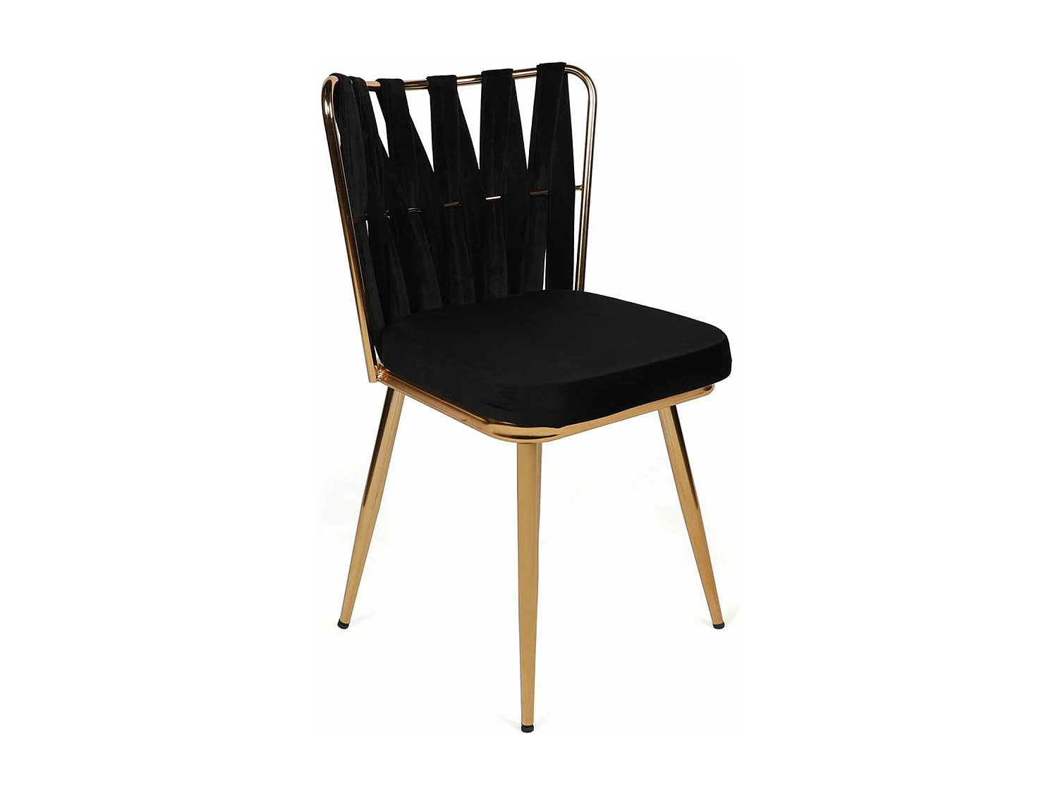 Lot de 2 chaises Scribe Métal Or et Velours Noir