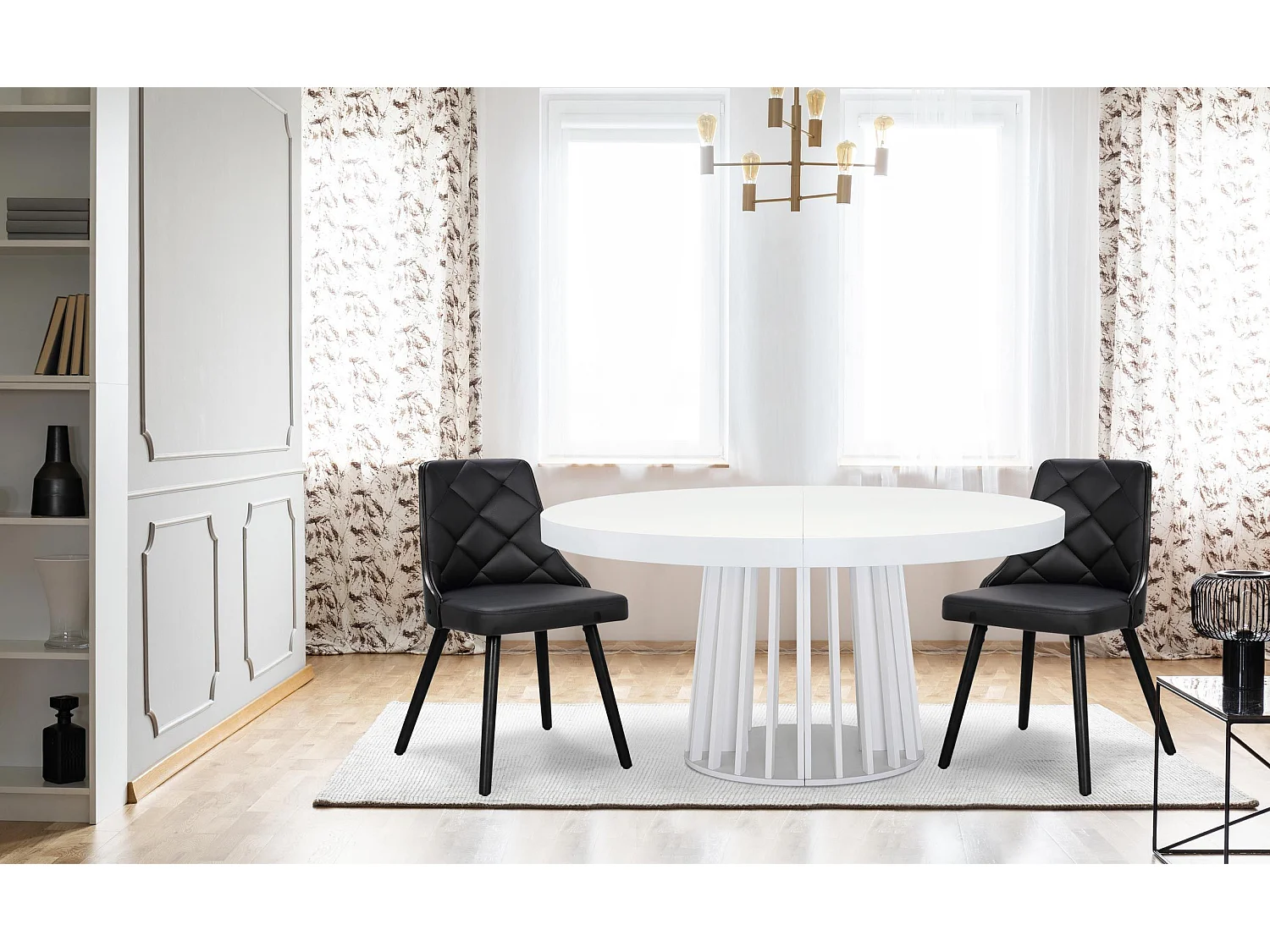 Lot de 8 chaises scandinaves Lalix Bois Noir et Simili Noir