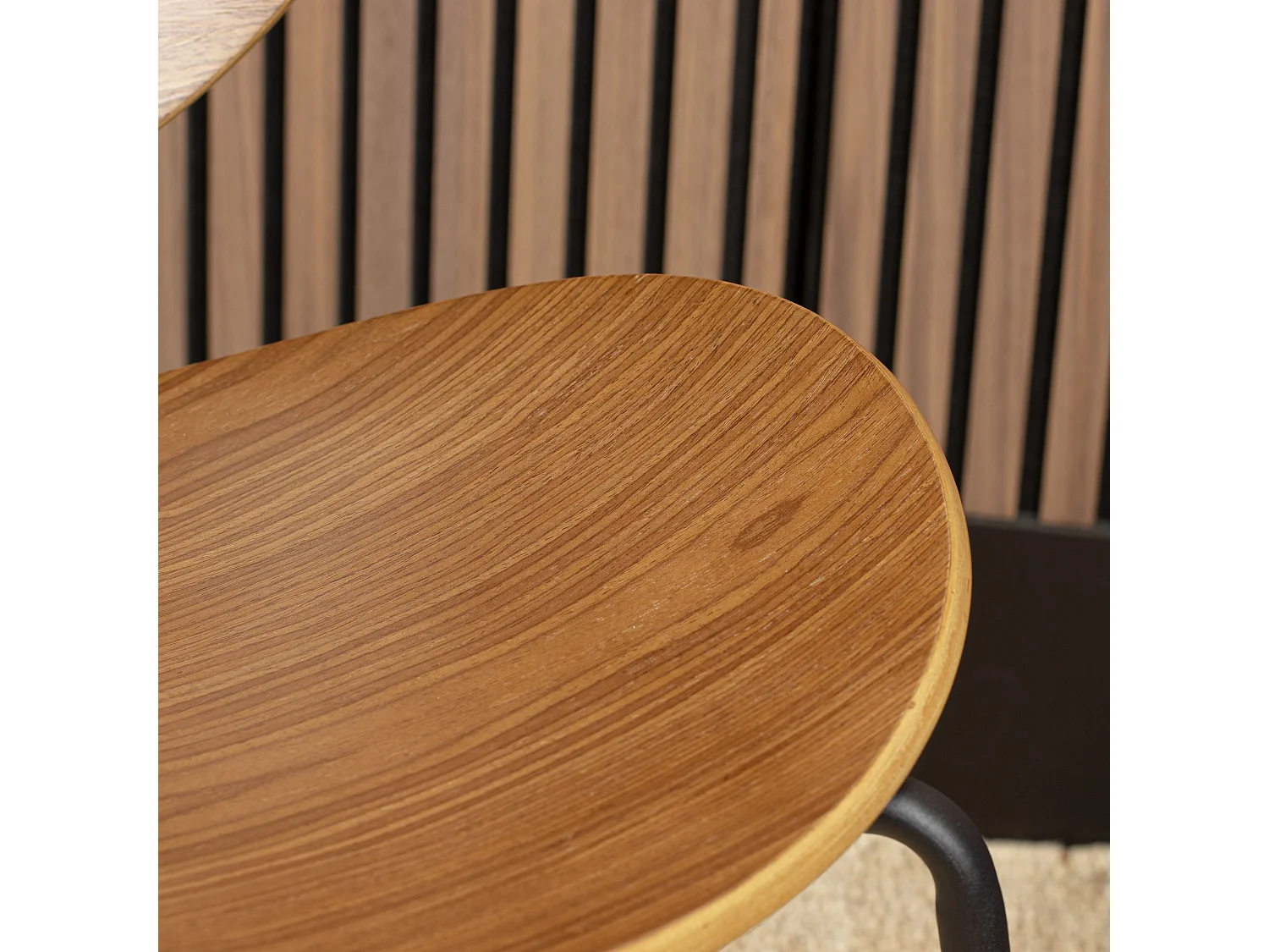 Now's Home - Lot De 2 Chaises En Bois Foncé Et Pieds En Métal Noir