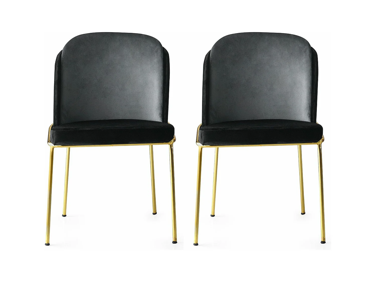 Lot de 2 chaises Kymil Métal Or et Velours Noir