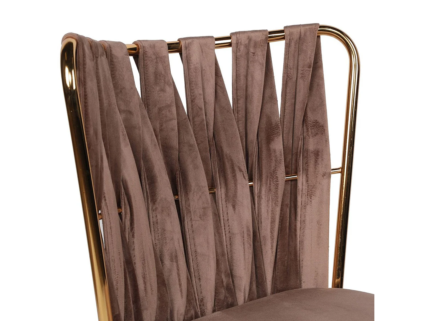 Lot de 4 chaises Scribe Métal Or et Velours Marron clair