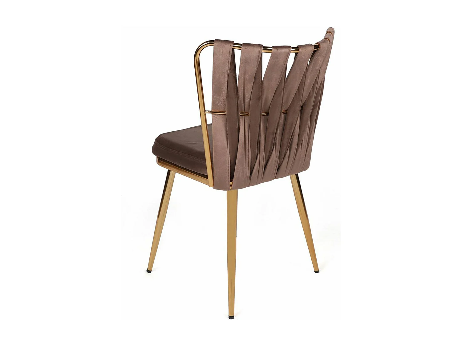 Lot de 4 chaises Scribe Métal Or et Velours Marron clair