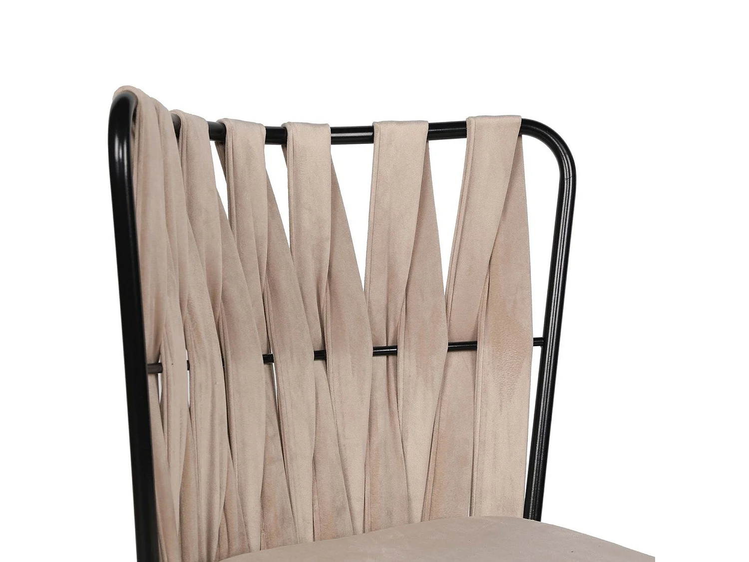Lot de 2 chaises Scribe Métal Noir et Velours Blanc crème