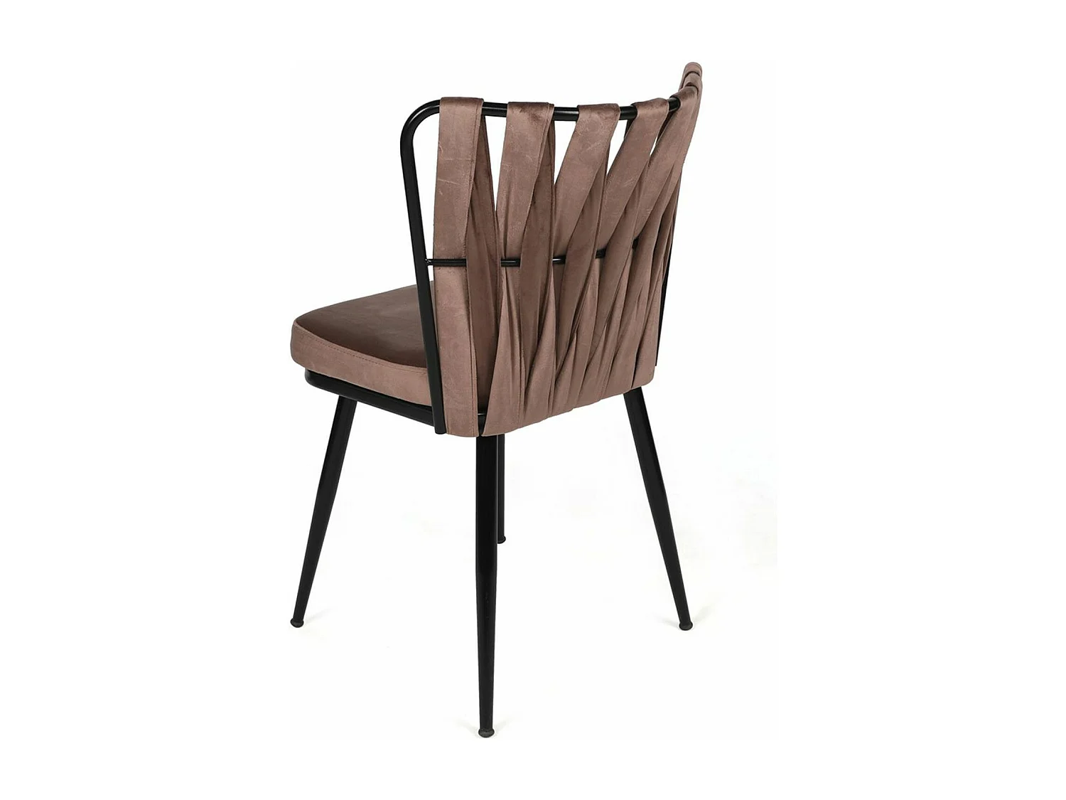 Lot de 2 chaises Scribe Métal Noir et Velours Marron clair