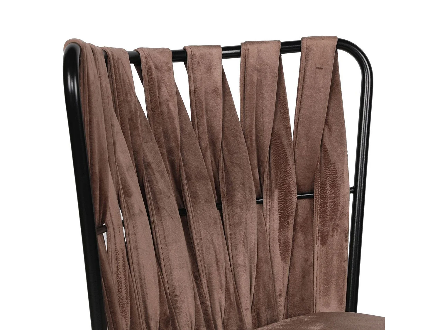 Lot de 2 chaises Scribe Métal Noir et Velours Marron clair