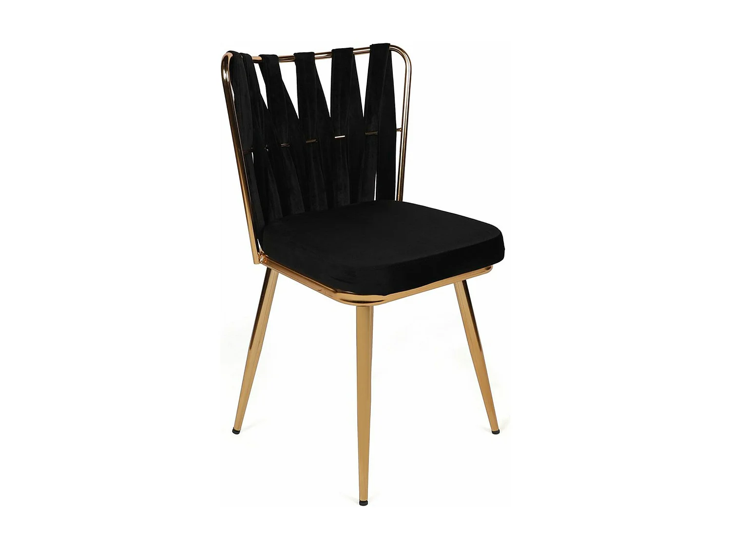 Lot de 4 chaises Scribe Métal Or et Velours Noir