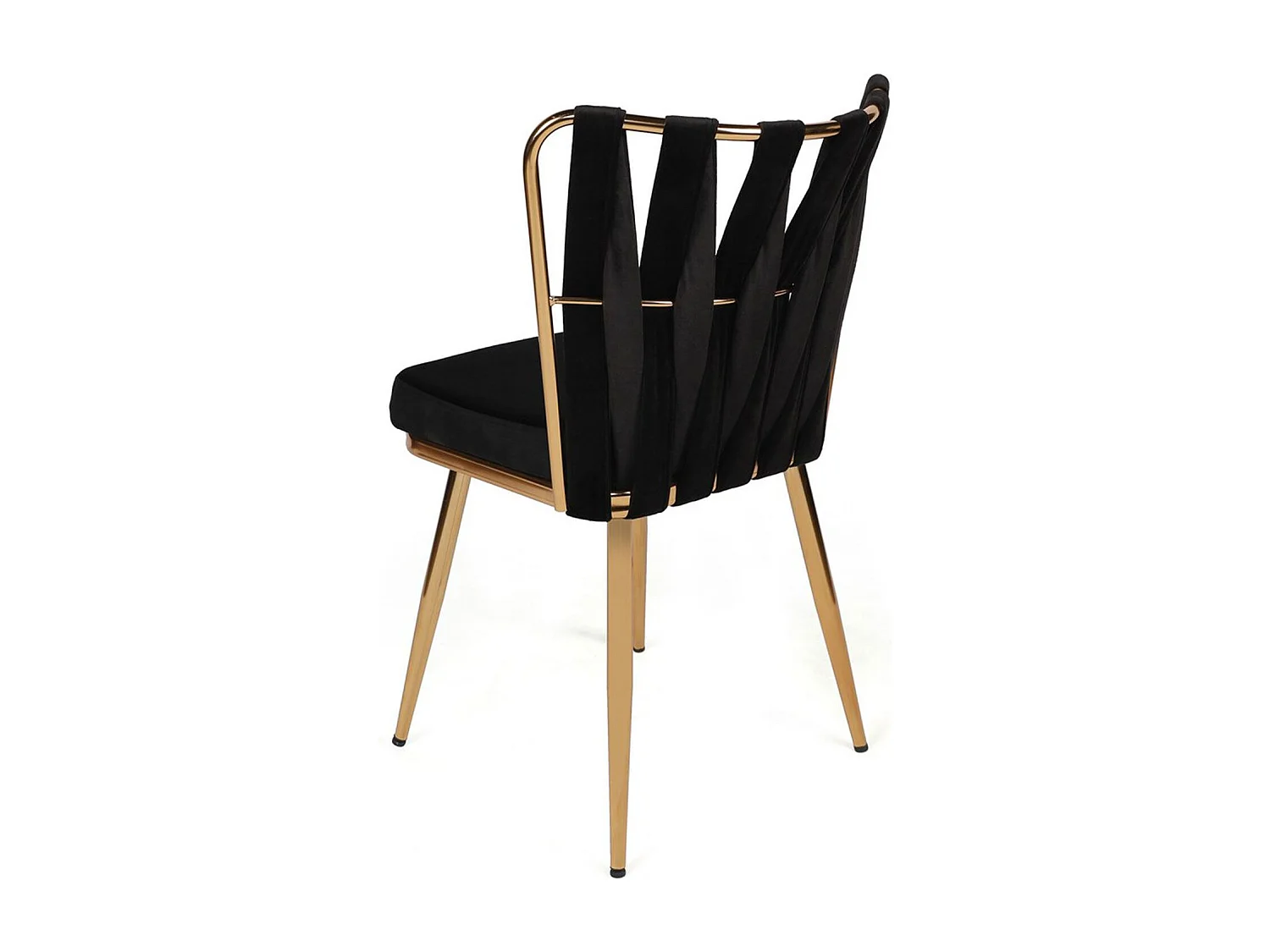 Lot de 4 chaises Scribe Métal Or et Velours Noir