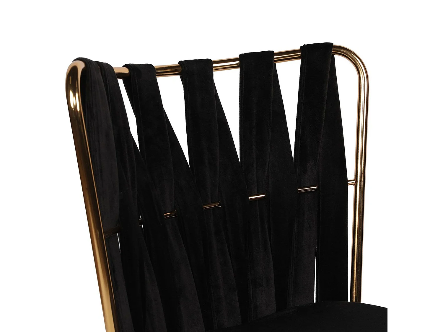 Lot de 4 chaises Scribe Métal Or et Velours Noir