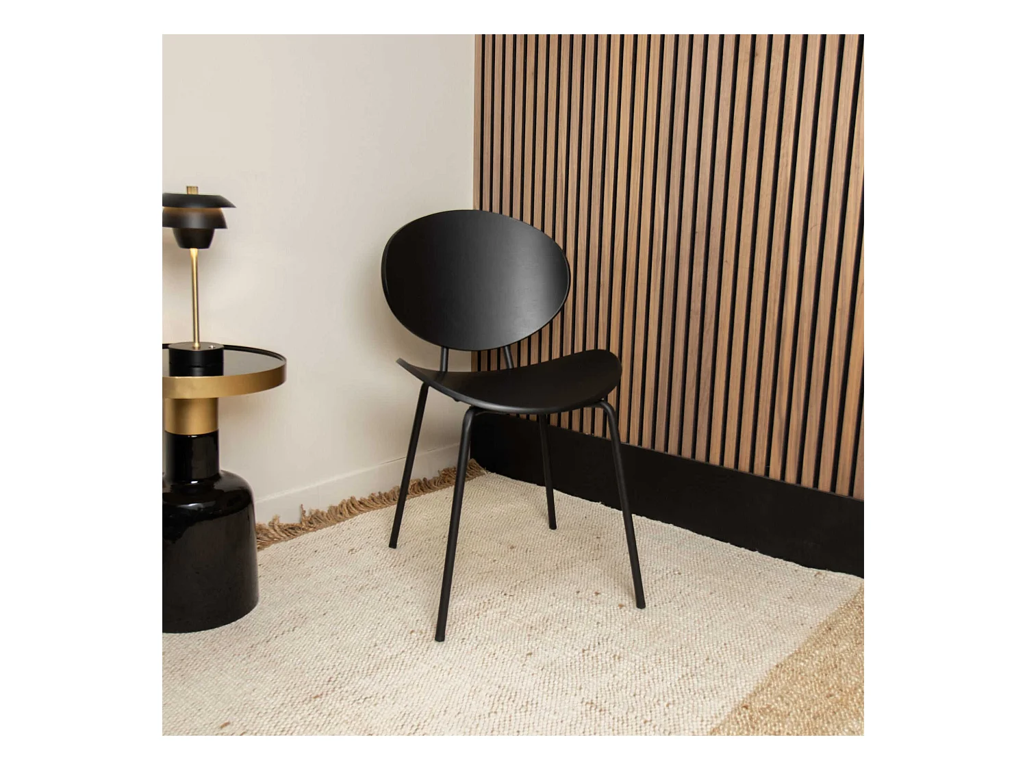 Now's Home - Lot De 2 Chaises En Bois Et Pieds En Metal Noir