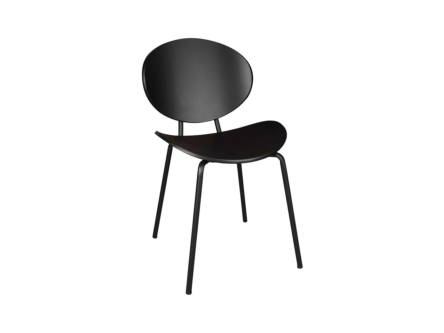 Now's Home - Lot De 2 Chaises En Bois Et Pieds En Metal Noir