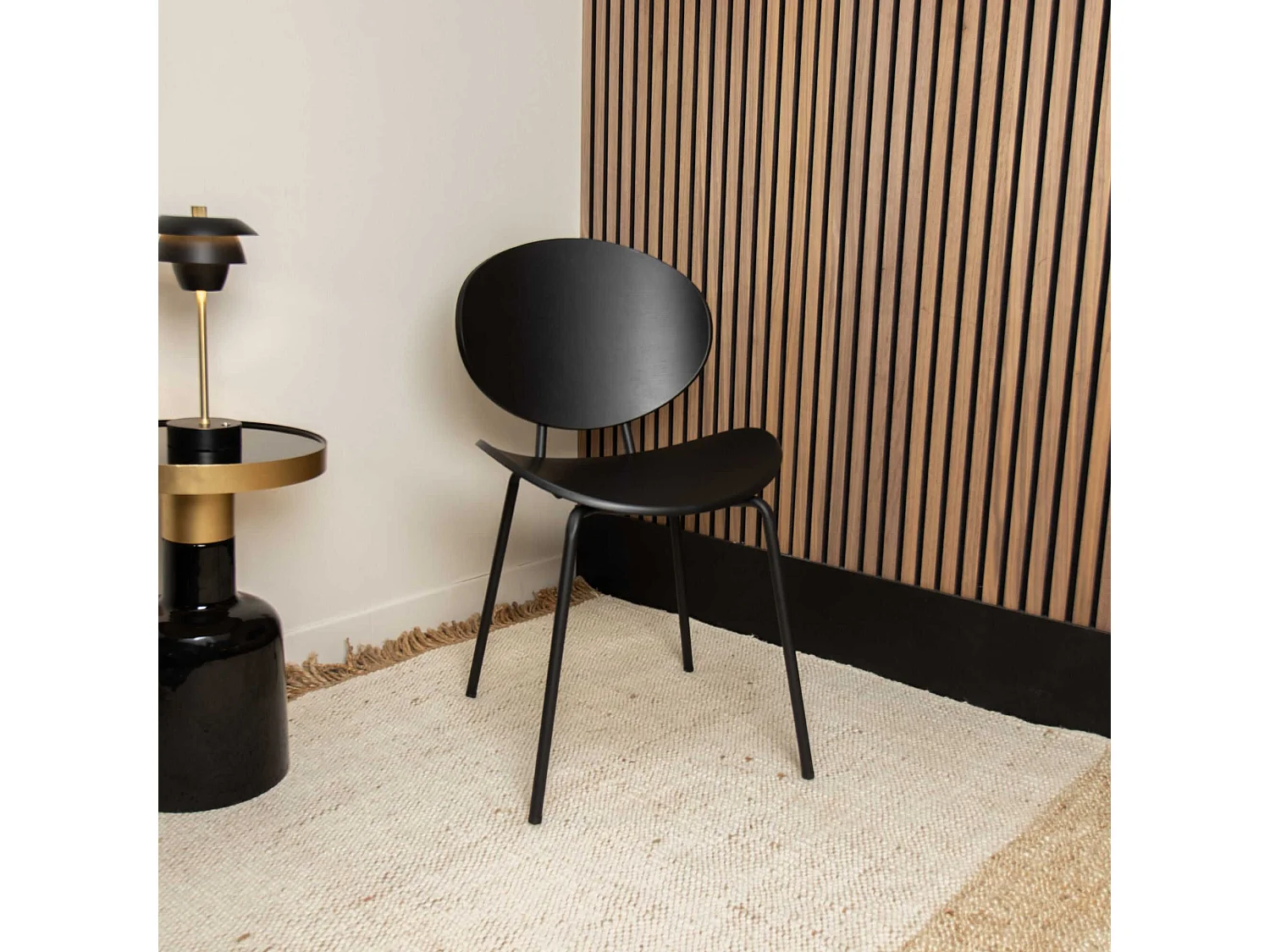 Now's Home - Lot De 2 Chaises En Bois Et Pieds En Metal Noir