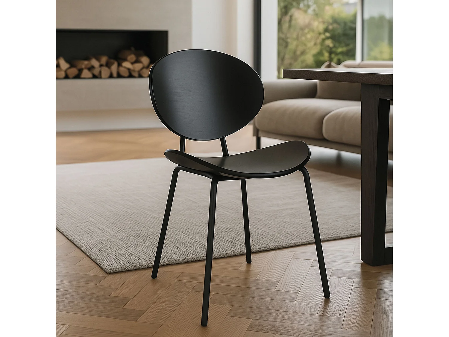 Now's Home - Lot De 2 Chaises En Bois Et Pieds En Metal Noir