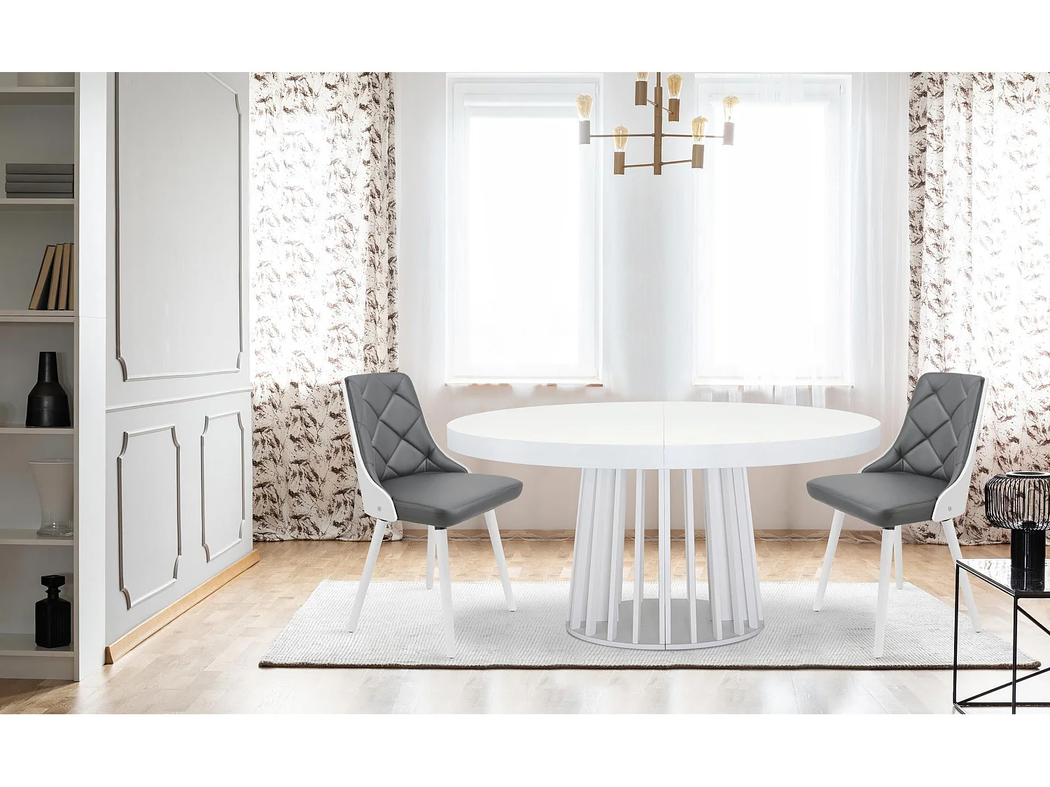 Lot de 6 chaises scandinaves Lalix Blanc et Gris