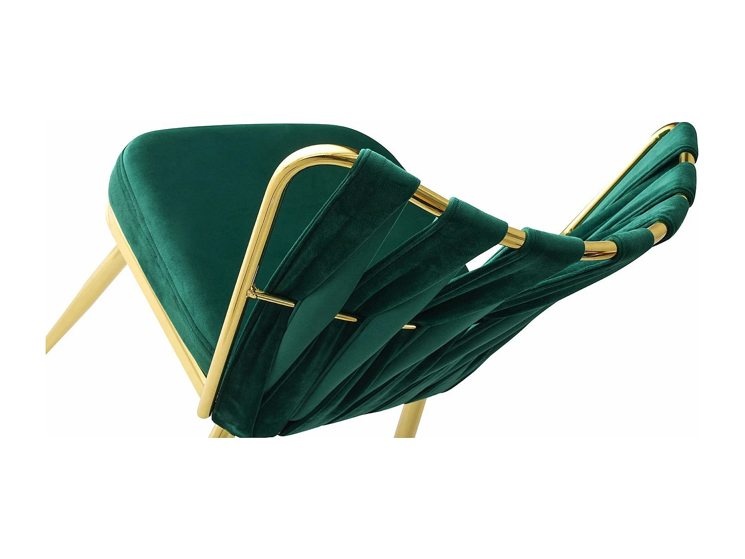 Lot de 4 chaises Scribe Métal Or et Velours Vert