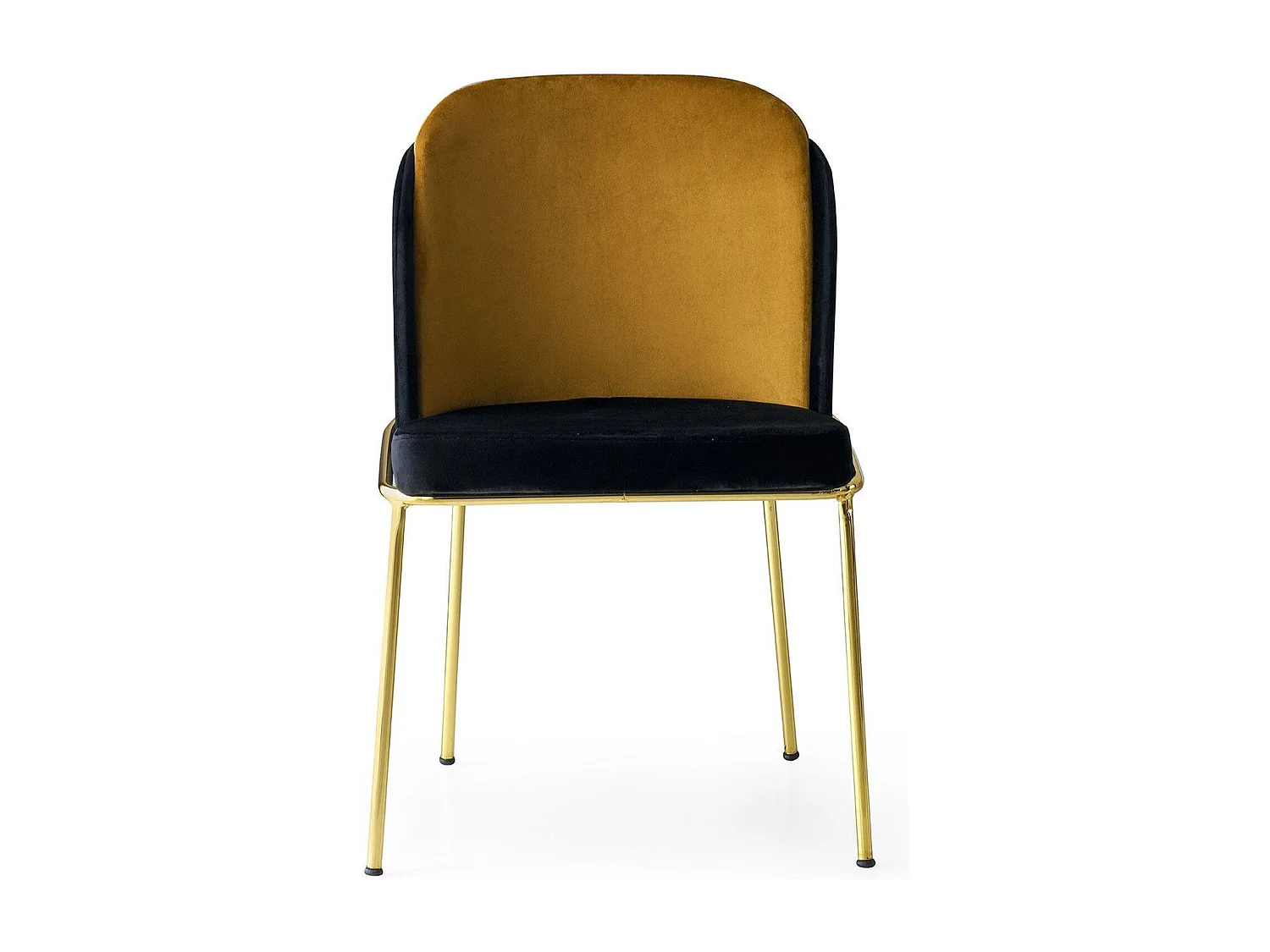 Lot de 2 chaises Kymil Métal Or et Velours Or et Noir