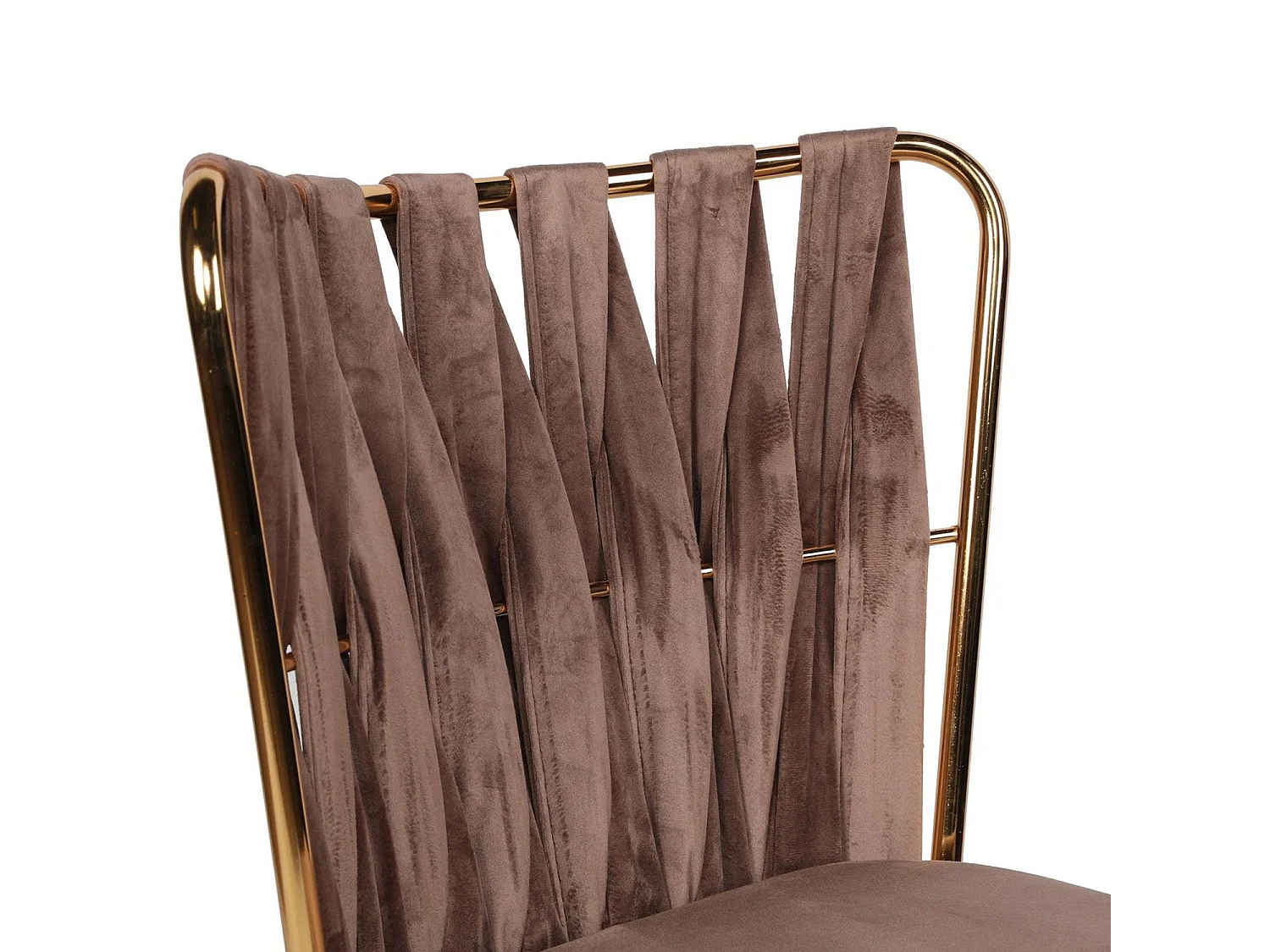 Lot de 2 chaises Scribe Métal Or et Velours Marron clair