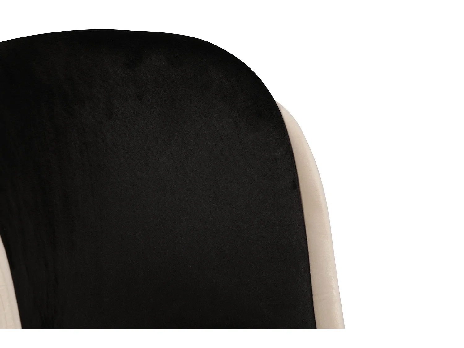 Kareen design stoel met zwart en crème fluwelen zitting en zwart metalen poten - Set van 2