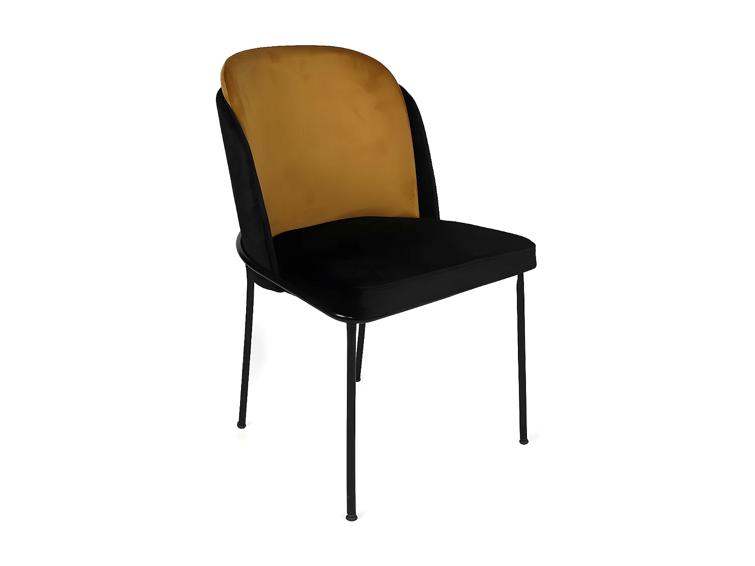 Lot de 2 chaises Kymil Métal Noir et Velours Or et Noir