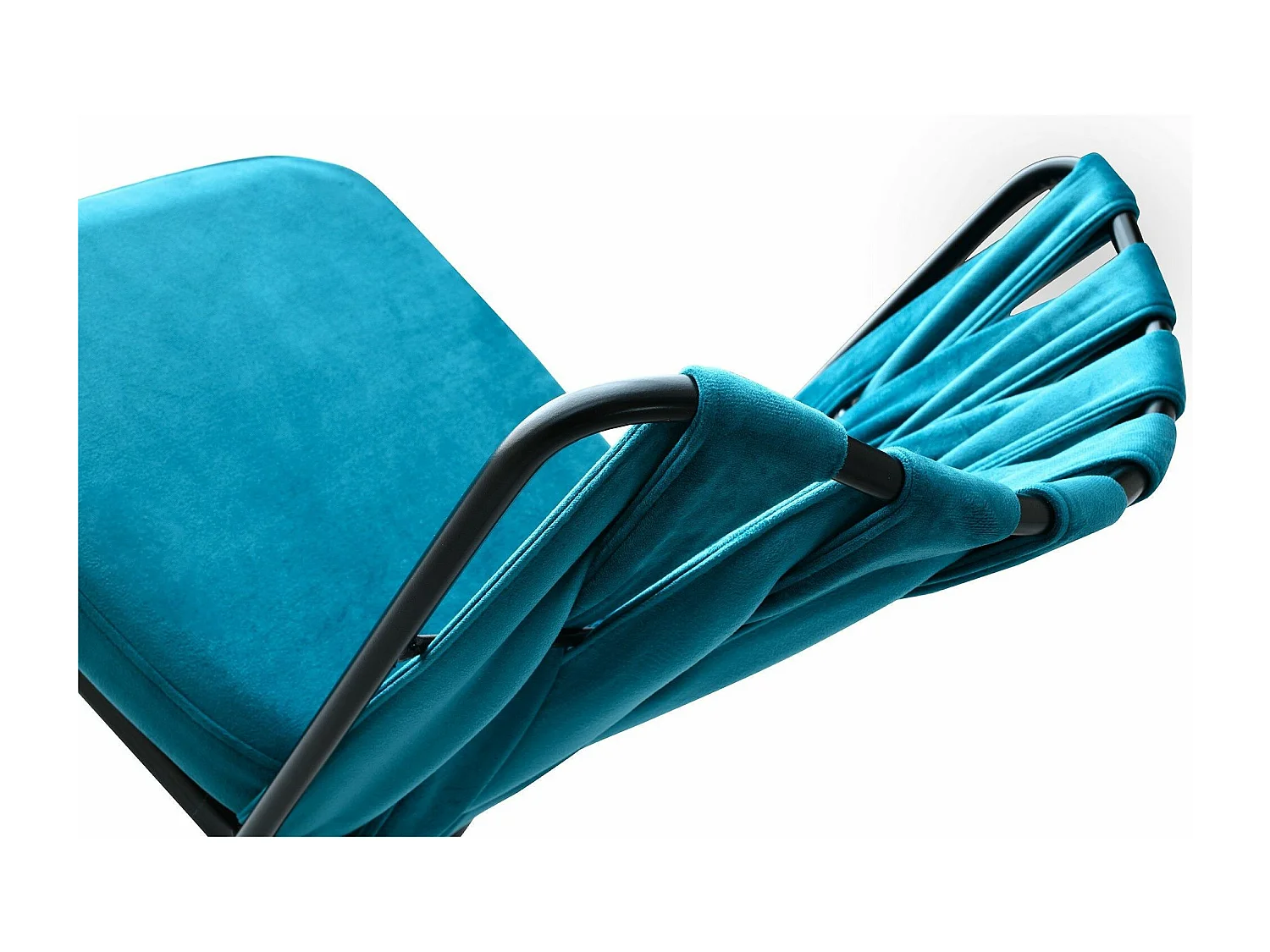 Conjunto de sillas Kailua 1648, Turquesa|Negro, 82x43x43cm, Tapiz, Metálico