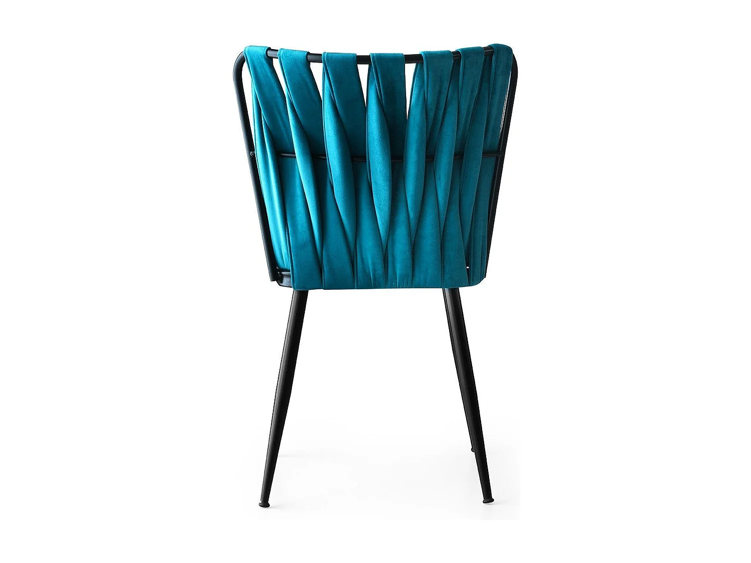 Lot de 2 chaises Scribe Métal Noir et Velours Turquoise