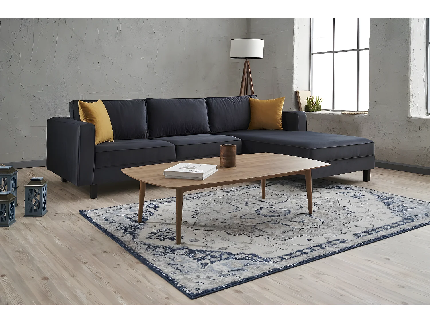 Sofá rinconero Altadena 325, Gris, 258x187x83cm