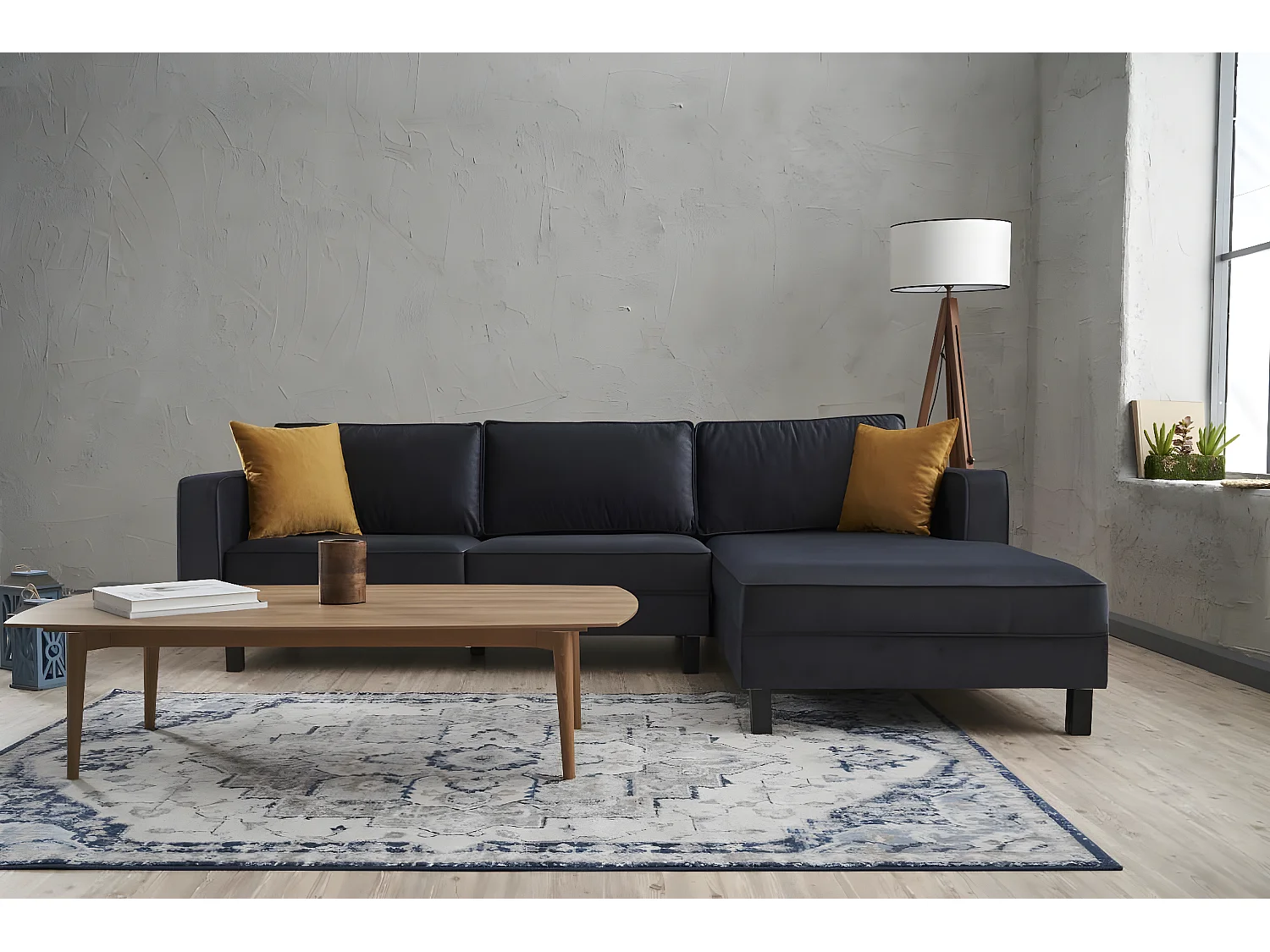 Sofá rinconero Altadena 325, Gris, 258x187x83cm