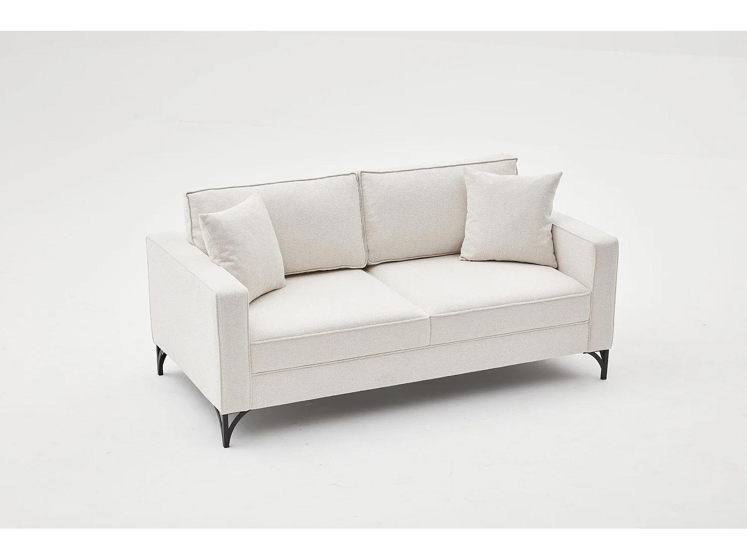 Sofá Altadena 384, De color marrón claro, 180x91x83cm, Tapiz, Patas: Metal