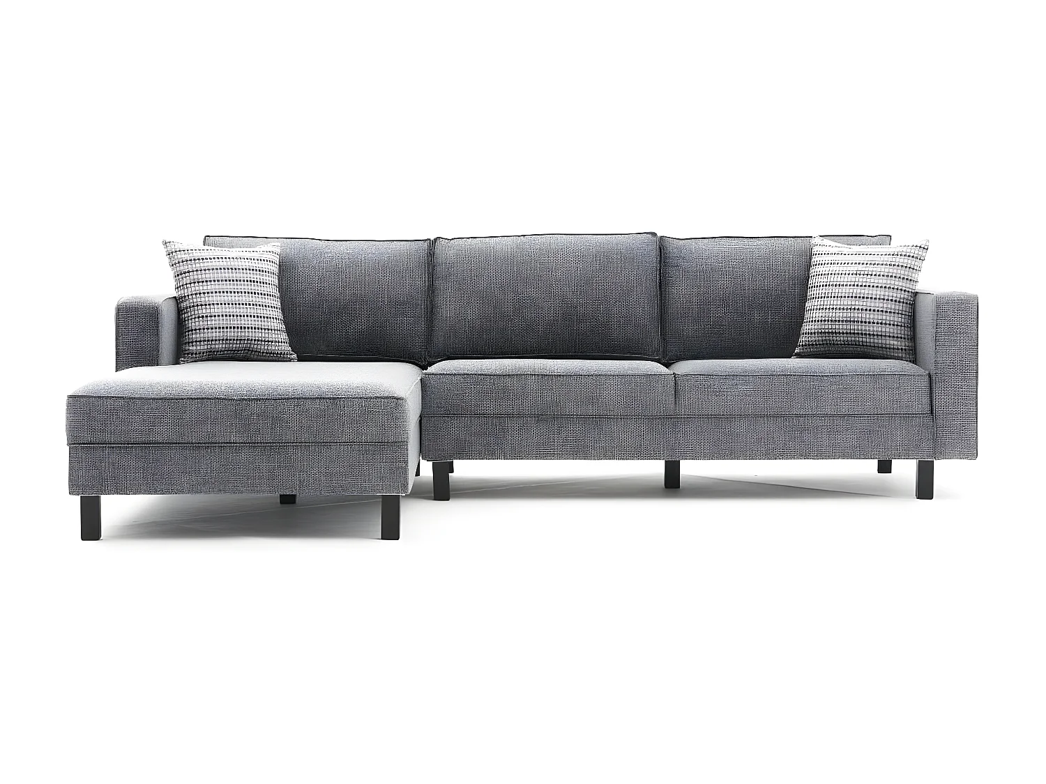 Canapé d'angle à droite Hraya Lin Gris