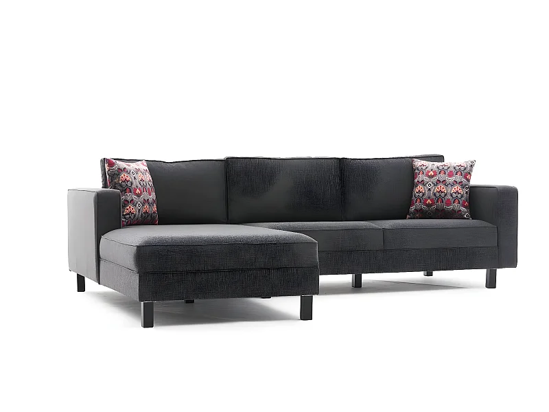 Sofá rinconero Altadena 327, Gris, 258x187x83cm