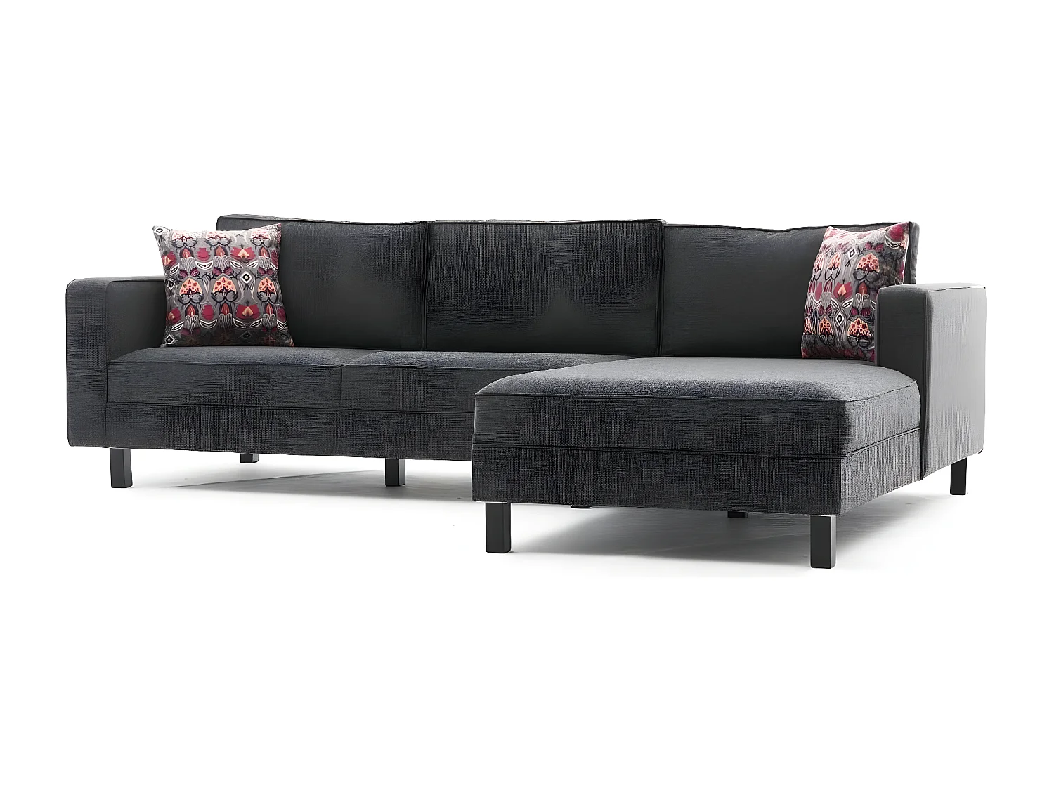 Canapé d'angle à gauche Hraya Lin Anthracite