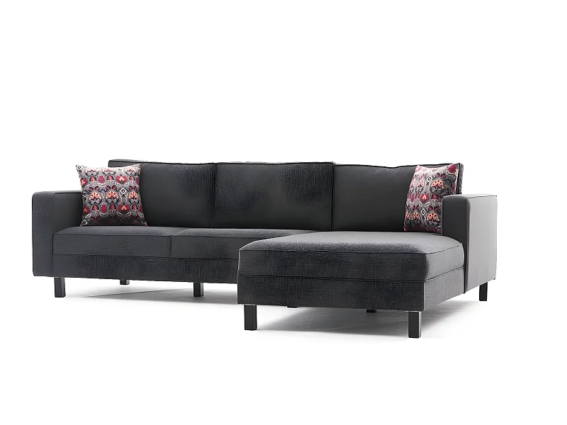 Sofá rinconero Altadena 327, Gris, 258x187x83cm