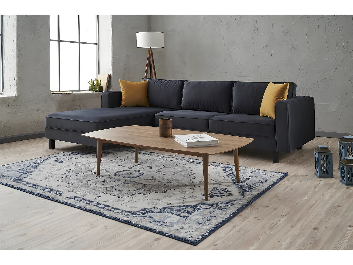 Sofá rinconero Altadena 325, Gris, 258x187x83cm