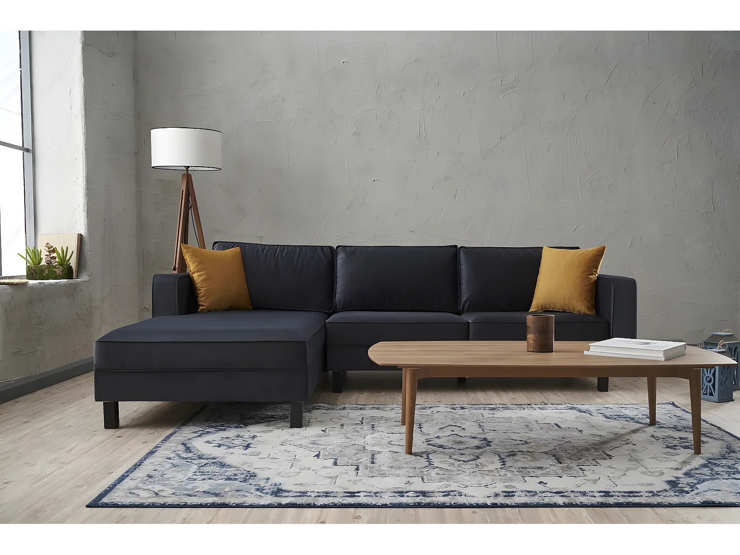 Sofá rinconero Altadena 325, Gris, 258x187x83cm