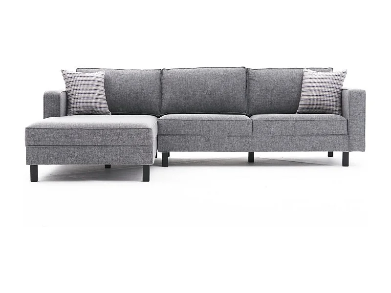 Canapé d'angle à gauche Hraya Lin Gris