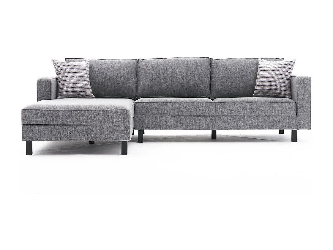 Hoekbank grijs linnen stof Kalena 258 cm-linkerhoek
