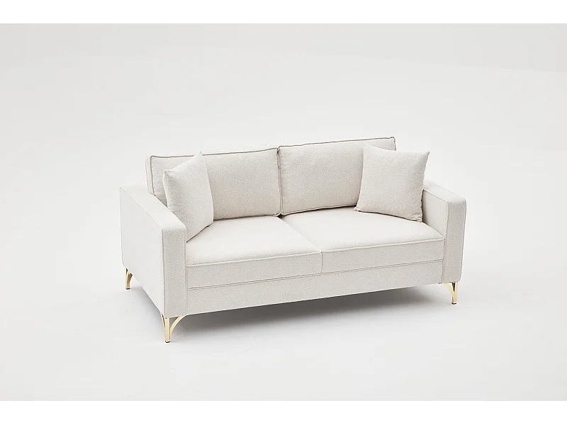 Sofá Altadena 384, De color marrón claro, 180x91x83cm, Tapiz, Patas: Metal