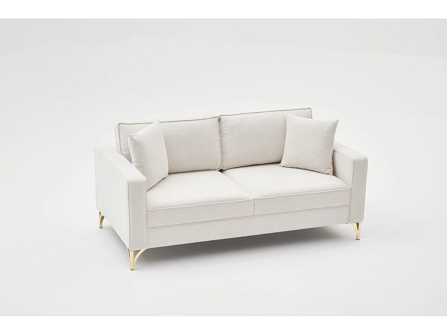 Sofá Altadena 384, De color marrón claro, 180x91x83cm, Tapiz, Patas: Metal