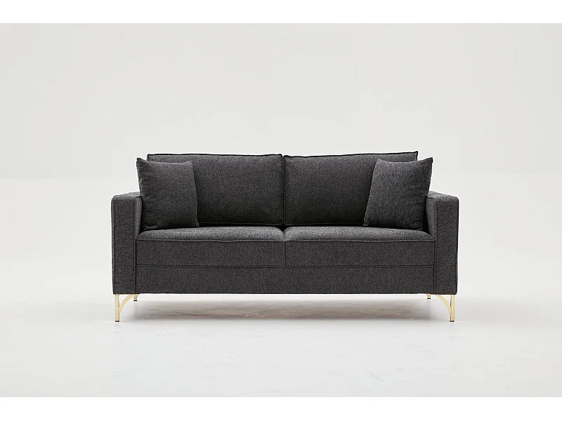 Sofá Altadena 384, Gris, 180x91x83cm, Tapiz, Patas: Metal