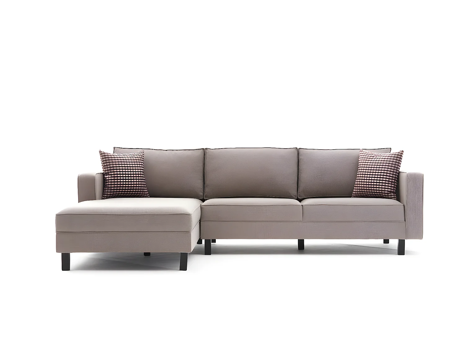 Kalena hoekbank van beige linnen stof 258 cm-linkerhoek