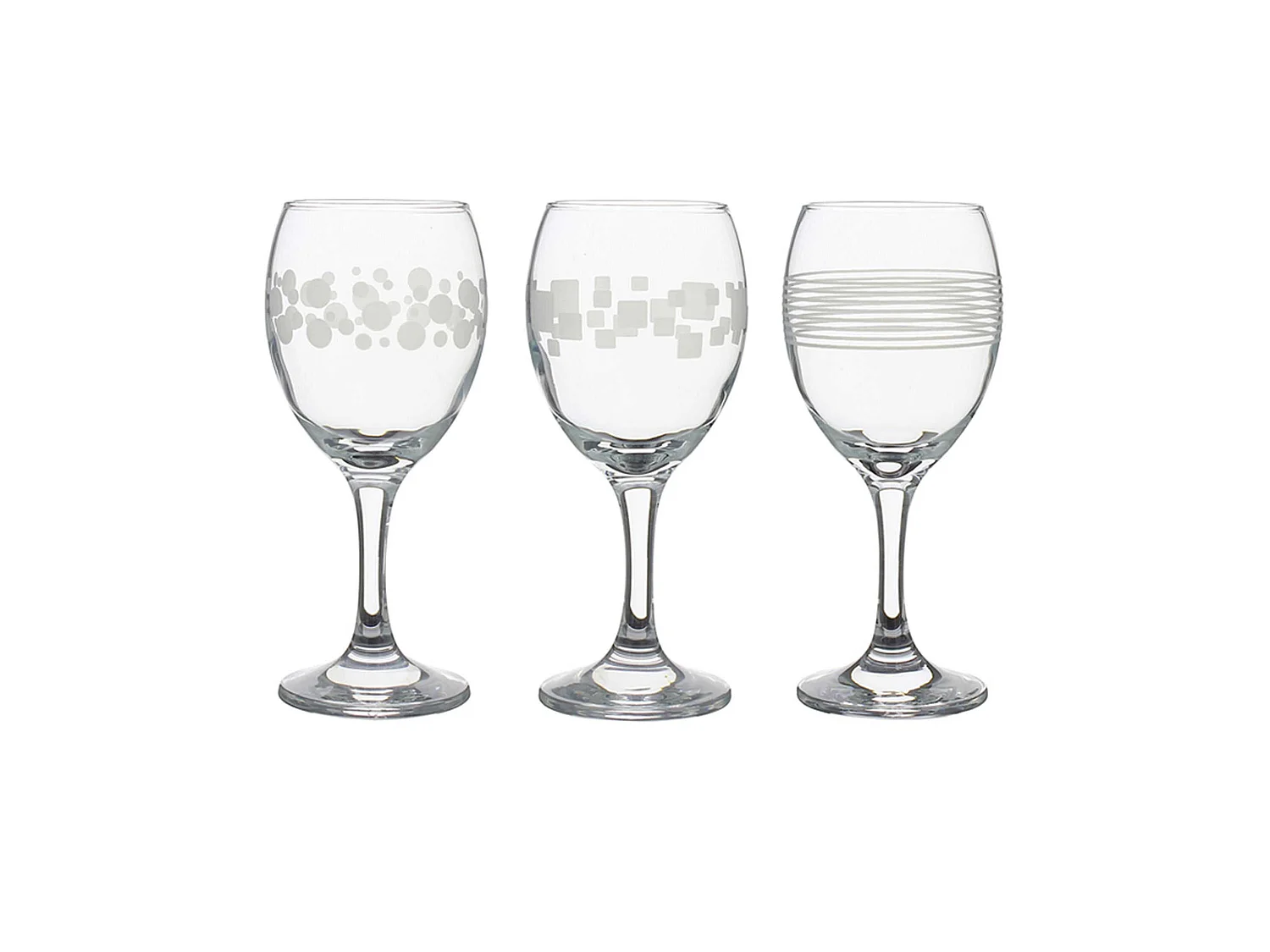Novastyl - Lot 6 Verres A Pied Vin Graphisme 20.5cl Satine Mat